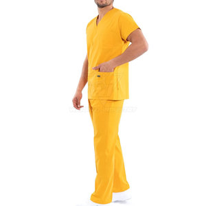 Uniforme d'hôpital pour hommes à quatre poches avec tissu extensible respirant et pantalon de travail à cordon de serrage réglable pour une liberté de mouvement facile - Product Image 2