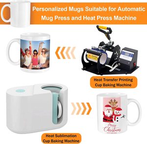 แก้วกาแฟเซรามิกพิมพ์ซับลิเมชันสีขาวล้วนแก้วกาแฟ - Product Image 2