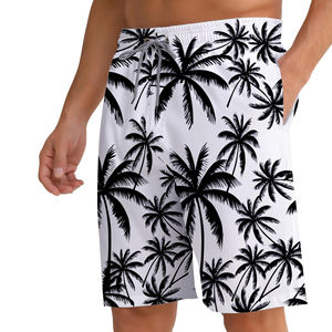 Shorts de plage extensibles pour hommes en gros, 100 % polyester, séchage rapide, avec cordon de serrage, pour le surf et la natation - Product Image 1