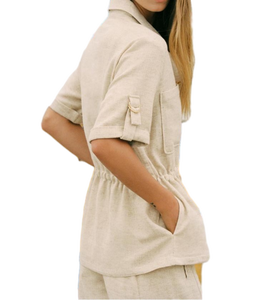 Chemise en coton boutonnée décontractée de qualité supérieure pour femme avec manches retroussables pour un usage quotidien et un voyage pour la vente à l'exportation - Product Image 2