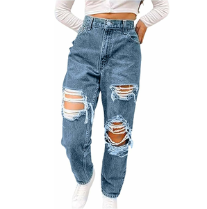 กางเกงยีนส์มีกระเป๋าสำหรับผู้ชายกางเกงผ้ายีนส์ลำลองทรงตรงเข้ารูประบายอากาศได้ดี - Product Image 2