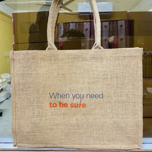 Sacs fourre-tout durables en toile de jute imprimée sur mesure Sac à main écologique en fibre naturelle pour l'épicerie et l'usage quotidien - Product Image 1