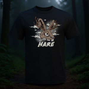 Camiseta sin mangas Hare Tank Top con diseño de conejo enojado, color negro, ajuste unisex - Product Image 3