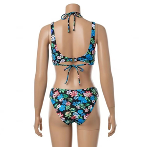 Conjunto de Bikini Estampado Anti-Cloro, Tela de Poliéster Resistente a la Decoloración, Traje de Baño para Playa y Piscina, Venta al por Mayor para Mujer - Product Image 5