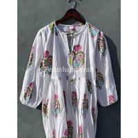 Modeste tenue décontractée quotidienne pour l'été robe de plage personnalisable Floral main bloc imprimé coton robe Lot Boho Hippie Maxi Style