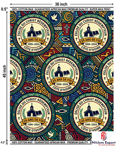 Custom African Wax Print Fabric Manufacturer Church Anniversary Convention Uniform Celebration Textile Supplier OEM ODM - Product Image 2