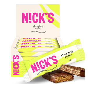NICKS Chocolate Wafer, Low Carb Chocolate Waffle <b>Bars</b> Biscuits Candy Snack <b>Bar</b>, 165 Calories, (24x35g) - Product Image 1