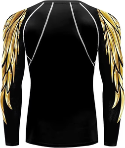 Men's Sports T-shirt Compression Long Sleeve Rash Guard Fitness Wear <b>Print</b> Custom ODM/OEM MMA Bjj Rashguard - Product Image 2