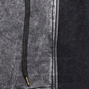 Sweat à capuche pour homme en coton mélangé respirant, style streetwear, vintage, délavé à l'acide, fermeture éclair, poids lourd, vente en gros, personnalisable - Product Image 6