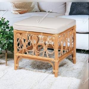Repose-pieds rectangulaire poufs en rotin naturel repose-pieds salon entrée forme carrée assis pouf os incrustation Console - Product Image 5
