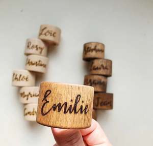 Anneaux de serviette en bois, porte-serviettes personnalisé, anneaux de serviette en bois, décoration de table, cuisine, restaurant, décoration de mariage, hôtel - Product Image 3