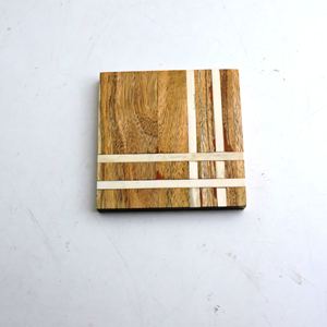 <b>White</b> Marble & Acacia Wood Stone <b>Coasters</b> Mat Pad High Quality Handmade Product Made in India - Product Image 2