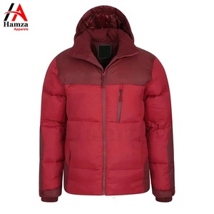 Chaqueta Acolchada Roja para Hombre, Estilo Urbano, 100% Poliéster, 300 GSM, Ecológica, Impermeable, Cortavientos, Cálida, con Capucha, para Invierno - Product Image 5