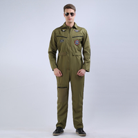 Vente chaude Flight Suit Top Custom Adult Suit Combinaisons Couleur Verte Poches One-piece Costumer Flight Suit