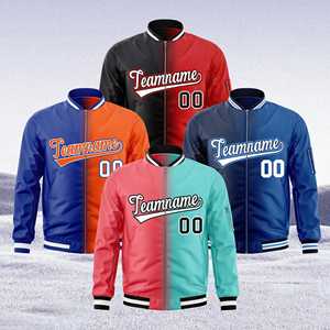 Veste universitaire à capuche à col montant personnalisable pour l'hiver veste Letterman brodée pour le collège veste en toile de laine emballage unique - Product Image 5