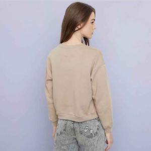 Venta al por mayor de punto Casual Sudadera Mujer Yoga Fitness manga larga ropa deportiva personalizada hombro caído ropa de calle gimnasio camisetas - Product Image 3