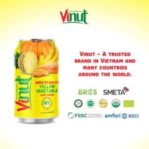 Bebida de Jugo de Vegetales Amarillos 330ml Lata de Aluminio Sin Concentrado (NFC) VINUT Para Distribuidores Mayoristas - Product Image 5