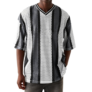 Camisetas de malla de algodón 100% de la mejor calidad para hombre, camiseta de verano de malla de Color sólido, producto de moda superior, camiseta de malla, tarifa al por mayor - Product Image 1