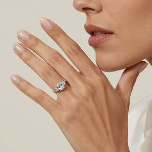 Jeulia Sterling <b>Silver</b> Oval Cut Moissanite Engagement <b>Ring</b> Fashionable <b>Solitaire</b> Inlay - Product Image 5