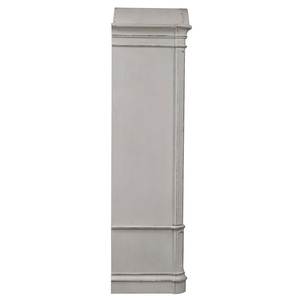 Armoire Flynn de style mid-century en acajou avec travail du bois sculpté et finition blanche. - Product Image 4