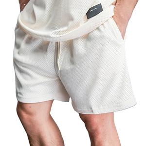 Men's American Sports Basketball Cargo Shorts Summer Loose Fitness Running Mesh Comfortable Breathable High Waist <b>Drawstring</b> - Product Image 1