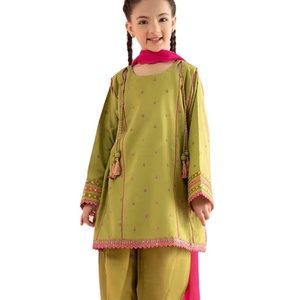 Lujo hecho a mano niños niñas Shalwar Kameez tradicional elegante fiesta ropa informal cómoda - Product Image 1