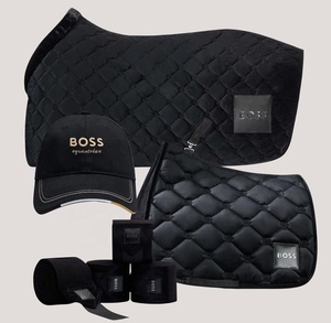 ชุดแผ่นรองอานอเนกประสงค์ BOSS กำมะหยี่สีดำบุขนแกะ อุปกรณ์ฝึกซ้อม ผ้าห่ม/ผ้าคลุม ผ้าพันขา/ผ้าพันขาสำหรับโปโล - Product Image 2