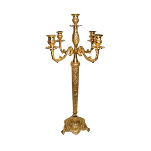 <b>Gold</b> Embossed Design Candelabra Cast Aluminium Candelabra Other Finished Available <b>Candle</b> <b>Holder</b> for Home Decor Candelabra - Product Image 1