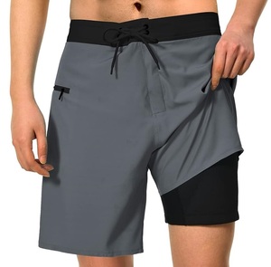 Último Diseño de Moda de cintura alta transpirable pantalones cortos de natación al por mayor hasta la rodilla pantalones cortos con cordón sólido gran oferta - Product Image 4