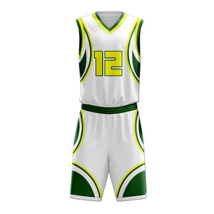 Ensemble d'uniformes de basket-ball d'été sur mesure 100% polyester respirant évacuant l'humidité grande taille en gros - Product Image 4