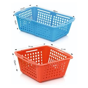 ANAX Folding Kitchen <b>Basket</b> Tray 2 Piece Plastic <b>Rectangular</b> Utensils Drying Storing Smooth Finish A Plus Grade Multi - Product Image 5