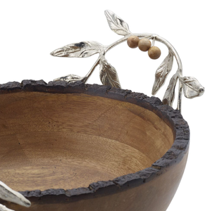 AK Brass Decorative Round <b>Wooden</b> <b>Fruits</b> Bowl With Metal Handle Decorative <b>Fruits</b> Bowl For Special Ornaments / Tableware - Product Image 3