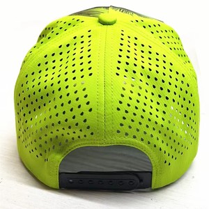 Casquette de sport imperméable à 5 panneaux personnalisée 2026, entièrement imprimée, avec trous perforés au laser sur le devant, avec cordon - Product Image 4