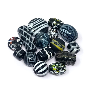 Furnace Mixed Stripe Wound <b>Crystal</b> Lampwork & Glass <b>Beads</b> Jewelry Making Supplies Murano Glass Necklace - Product Image 4