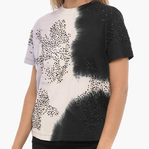 <b>Women's</b> <b>Slim</b> <b>Fit</b> Cotton <b>T</b>-<b>Shirt</b> O-Neck Summer Casual Sportswear Transfer Rhinestone Print XL Size Jogging - Product Image 6