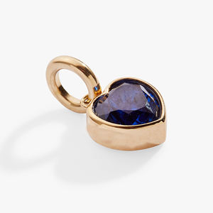 Colgante de Piedra Natalicia de Corazón de Zafiro, Gema Azul de Septiembre, Chapado en Oro, Joyería Delicada Hecha a Mano para Mujer - Product Image 6