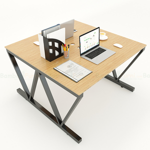 โต๊ะทำงานแบบคลัสเตอร์ 2 ชิ้น VBamboo ขนาด 120x120 ซม. เฟอร์นิเจอร์สำนักงานรูปตัว L สไตล์มินิมอลสุดหรู สำหรับห้องนอน ต้องประกอบเอง - Product Image 1