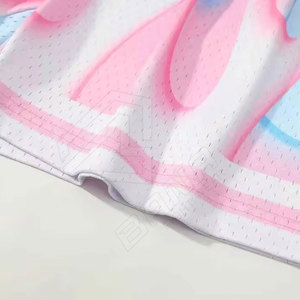 Pantalones cortos de baloncesto personalizados para hombre Stitch Just Mesh diseño vintage sublimación poliéster bordado al por mayor - Product Image 6