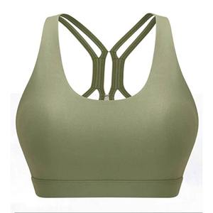 Soutien-gorge de sport pour femme, léger, respirant, à maintien moyen, avec bretelles croisées, logo personnalisé sur le devant, prix de gros - Product Image 4