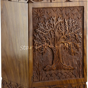 Urna de palisandro hecha a mano para cenizas humanas Árbol DE LA VIDA vertical Urnas de madera Urna de cremación de entierro funerario hecha a mano para perro - Product Image 3