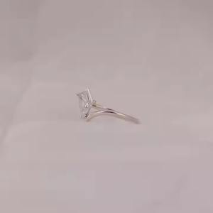 Nouvelle arrivée Cerf-volant Portrait Cut Lab Grown Diamond Solitaire Ring Unique Art Cut Bague de fiançailles en or massif 14 carats Design personnalisé - Product Image 6