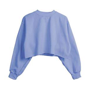Nouveau sweat oversize Boxy Fit Jumper avec ourlet recadré incurvé à capuche et col rond en polaire avec étiquette personnalisée pour la saison d'hiver - Product Image 3
