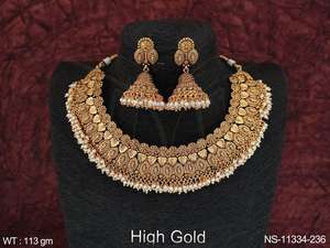 Conjunto de collar de estilo elegante chapado en oro alto para fiesta, hermosa joyería antigua, Gargantilla - Product Image 2