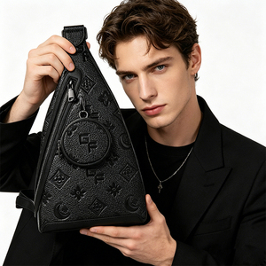 Bolso Cruzado de Cuero Genuino para Hombre, Personalizado OEM, de Alta Calidad, Material PU, Bolso de Pecho para Negocios - Product Image 1