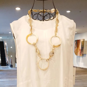 Los Mejores Regalos de boda para mujeres y niñas, elegante, romántico, Natural collar de cuerno de búfalo, conjunto de pendientes con forma de perla, amantes del patrón - Product Image 1