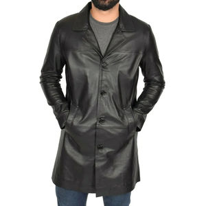 Latest Design <b>Men's</b> Leather Long <b>Coats</b> Comfortable Premium Quality Filling Waterproof Best Price Wholesale Casual Streetwear - Product Image 1