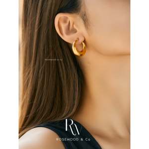 Trendy 25mm & 40mm Hoop Earrings Light <b>Weight</b> Gold Medium Huggie Non Tarnish Silver Large Hoops Statement Gift for Her - Product Image 6