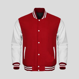 Haute Qualité Court En Cuir Matériel Femme et Hommes Laine Varsity En Cuir Manches CollegeBaseballjacket pour hommes DDP Expédition - Product Image 3