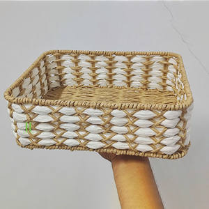 Hot Trend Natural White Rectangle <b>Storage</b> <b>Basket</b> Eco Friendly Paper <b>Storage</b> <b>Basket</b> Handmade in Vietnam Manufacturer HNH Craft - Product Image 1