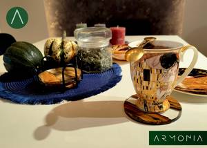 Custom Logo Resin and Stone <b>Coasters</b> Handmade Swirl Art <b>Drink</b> <b>Coaster</b> Set with Unique Designs, Perfect for Branding - Product Image 2